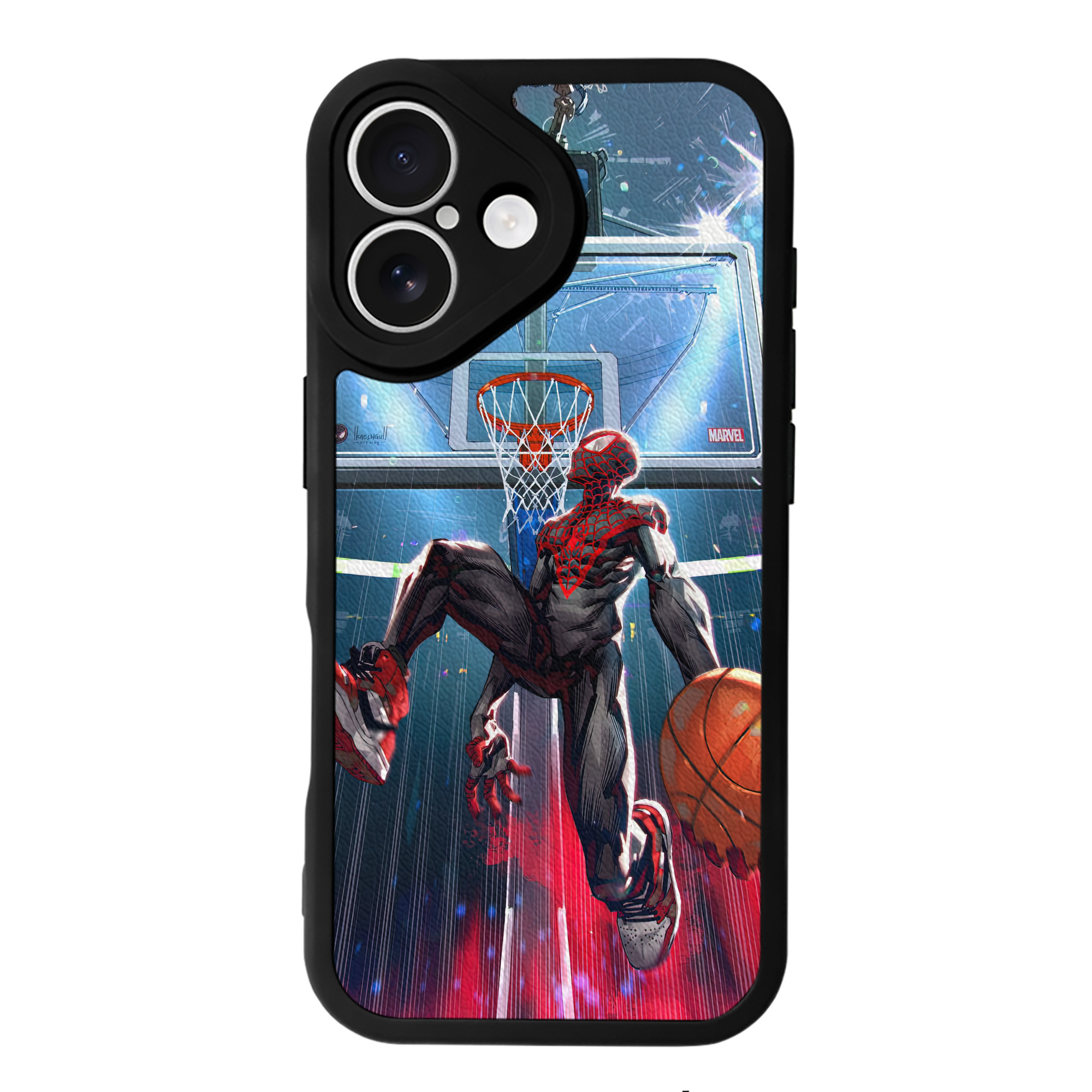 Spider Man スパイダーマン 【iPhone 16シリーズ対応】シリコンスマホケース（レザー調） 材質：シリコン